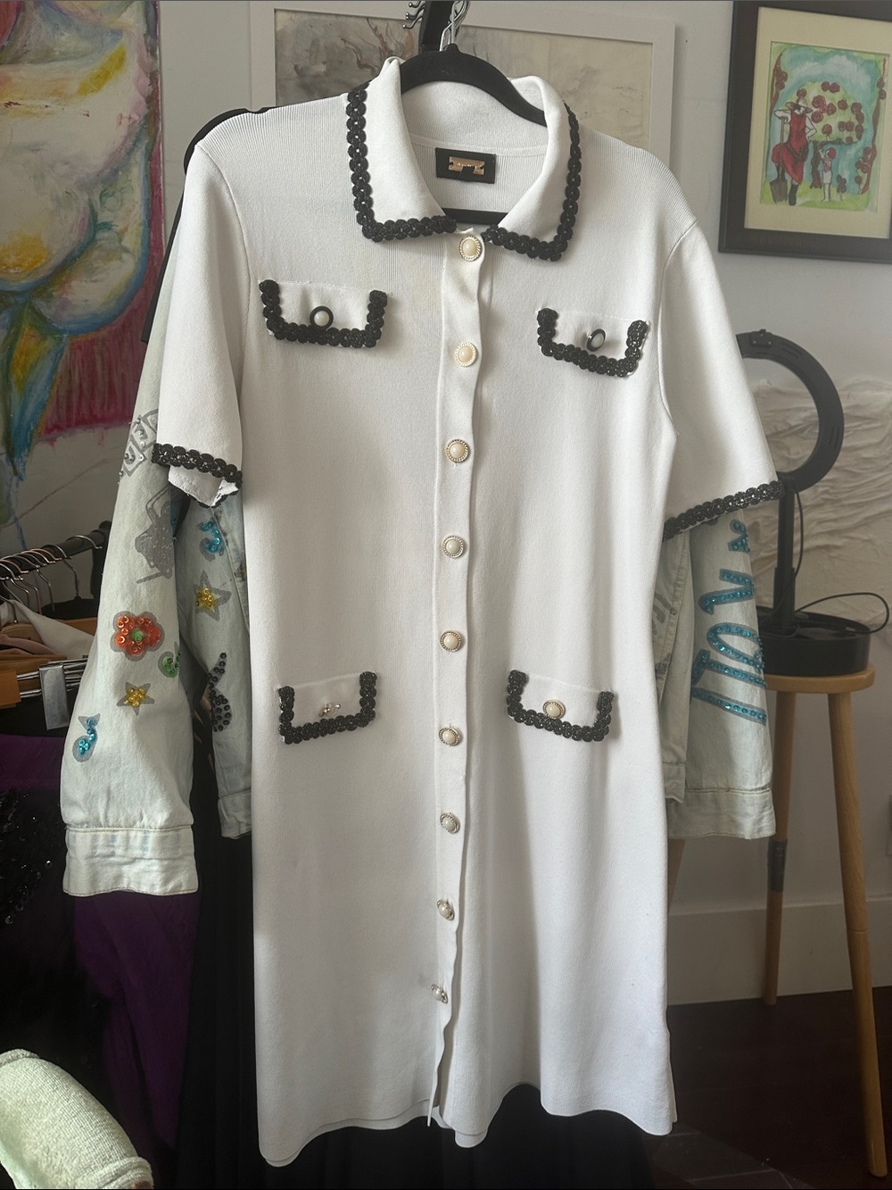 21-24” bust, Alexia Adnor, heavy summer knit dress nwot but shows wash wear?